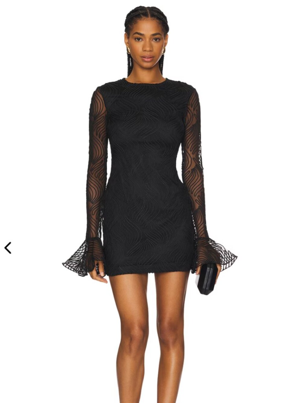 ROTATE BIRGER CHRISTENSEN Shiny Mini Flounce Dress, Size EU38 / US6